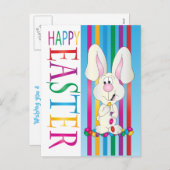 Happy Easter Jelly Bean Bunny Feestdagenkaart (Voorkant / Achterkant)