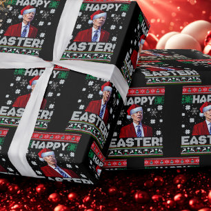 Happy Easter Joe Biden verwarde Kerstmis Cadeaupapier