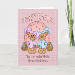Happy Easter - Kleinkinderen - Schattigee teddybee Feestdagen Kaart