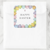 Happy Easter | Kleureieren Vierkante Sticker (Tas)