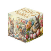 Happy Easter /  konijn Kubus (Achter hoekig)