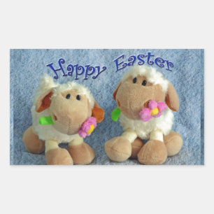 Happy Easter Lambs Rechthoekige Sticker