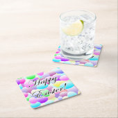 Happy Easter Light Vierkante Kartonnen Onderzetter (Insitu)