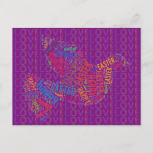 Happy Easter Love Dove Colorful Text Feestdagenkaart