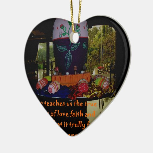 Happy Easter Love Faith and Hope wil Keramisch Ornament (Links)