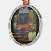 Happy Easter Love Faith and Hope wil Metalen Ornament (Links)