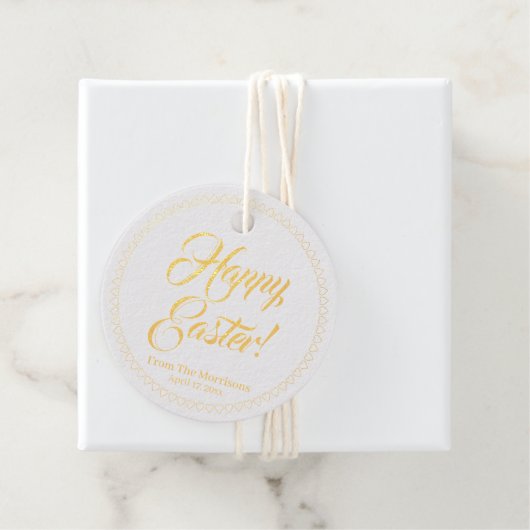 Happy Easter maakt aangepaste script elegant chic Bedankjes Labels (Met doos)