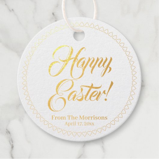 Happy Easter maakt aangepaste script elegant chic Bedankjes Labels (Voorkant)