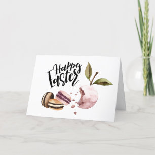 Happy Easter   Macaroons en Minimale lente voor vr Feestdagen Kaart
