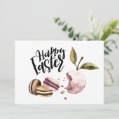 Happy Easter | Macaroons en Minimale lente voor vr Feestdagenkaart (Staand voorkant)