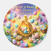 Happy Easter, magical chick and bunny decorative f Magneet (Voorkant)