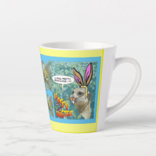 Happy Easter Meerkat Daffodils Design Latte Mok