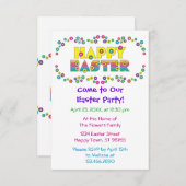 Happy Easter met Flowers Kaart (Voorkant / Achterkant)