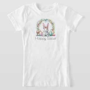 Happy Easter met paasbundel en bloemen T-shirt