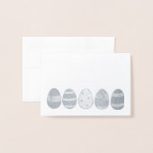 Happy Easter Metallic Egg Hunt Easter Basket Eggs Folie Kaarten (Voorkant met envelop)