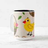 Happy Easter Mok Design: Chick, Bunny en Spring (Voorkant links)