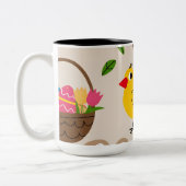 Happy Easter Mok Design: Chick, Bunny en Spring (Links)