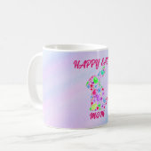 "HAPPY EASTER "MOM" MUG AVEC RABBIT FLEURI. (Devant gauche)