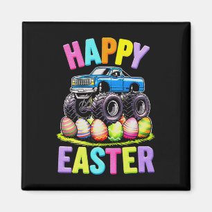 Happy Easter Monster Truck Kleurrijke Eierjacht Magneet
