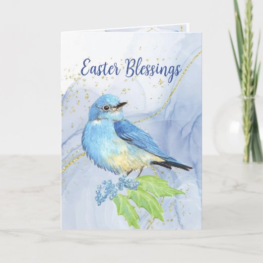 Happy Easter Mountain Bluebird Christ Feestdagen Kaart (Voorkant)