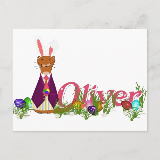 Happy Easter Oliver de Otter Briefkaart (Voorkant)