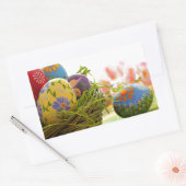 Happy Easter-ontwerp Rechthoekige Sticker (Envelop)