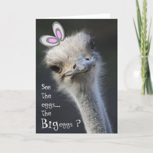 Happy Easter Ostrich Bunny Feestdagen Kaart