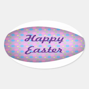 Happy Easter Ovale Sticker