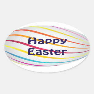 Happy Easter Ovale Sticker