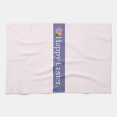 Happy Easter Paarse Banner Keuken Handdoek (Horizontaal)