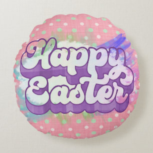 Happy Easter  paasschilderpenseelstreken Rond Kussen