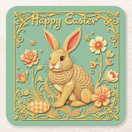 Happy Easter Paper Onderzetter w / Bunny