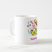 Happy Easter Party Bunny Popping Out Koffiemok (Voorkant links)