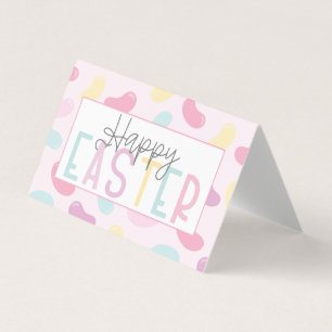 Happy Easter Pastel Jelly Beans Tas Topper Visitekaartjes