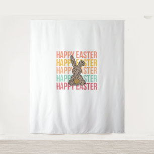 Happy Easter Pastel Spring Leopard Bunny Rabbit Wo Wandkleed