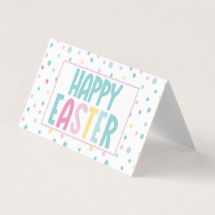 Happy Easter Pastel Stippen Goodie Bag Topper Visitekaartjes