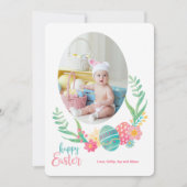 Happy Easter Pastels Foto Flat Kaart (Voorkant)