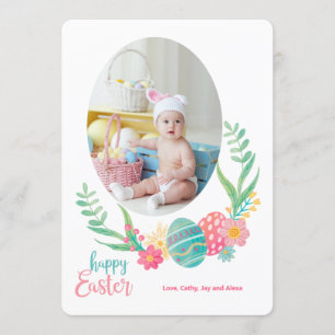 Happy Easter Pastels Foto Flat Kaart