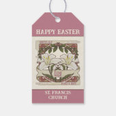 Happy Easter: Peace & Hope Lily Church Cadeaulabel (Achterkant)