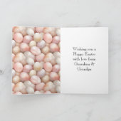 Happy Easter Peach Pink Eggs   Kaart (Binnen)