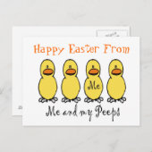 Happy Easter Peeps Briefkaart (Voorkant / Achterkant)