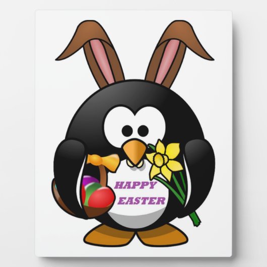 "HAPPY EASTER" PENGUIN BUNNY FOTOPLAAT (Voorkant)