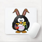 "HAPPY EASTER" PENGUIN BUNNY MUISMAT (Met muis)
