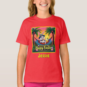 Happy Easter Persoonlijke naam T-shirt