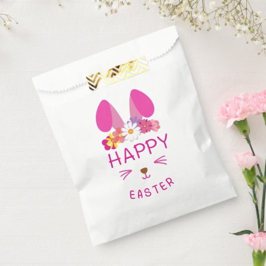 Happy Easter Pink Bunny Bedankzakje (Gezegeld)