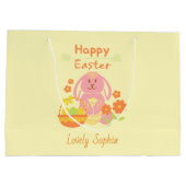 Happy Easter Pink Bunny Groot Cadeauzakje (Achterkant)