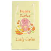 Happy Easter Pink Rabbit Klein Cadeauzakje (Voorkant)