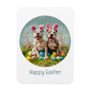 Happy Easter Pit Bull Dogs Magneet