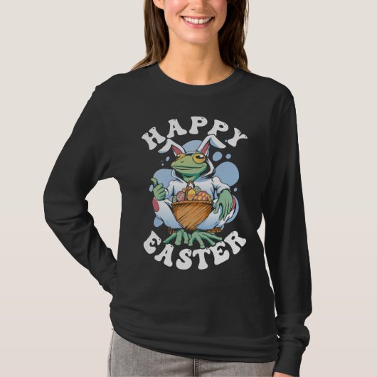 Happy Easter Playful Bunny T-shirt (Voorkant)