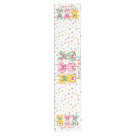 Happy Easter Polka Dot Easter Bunnies Korte Tafelloper
